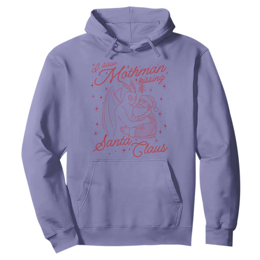 I Saw Mothman Kissing Santa Claus Hoodie Funny Cryptid Christmas Gag Gift TS02 Violet Print Your Wear