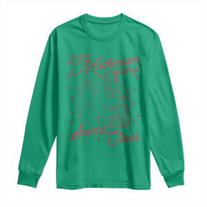 I Saw Mothman Kissing Santa Claus Long Sleeve Shirt Funny Cryptid Christmas Gag Gift TS02 Irish Green Print Your Wear