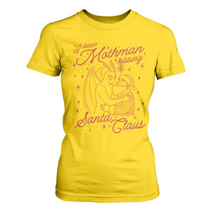 I Saw Mothman Kissing Santa Claus T Shirt For Women Funny Cryptid Christmas Gag Gift TS02 Daisy Print Your Wear