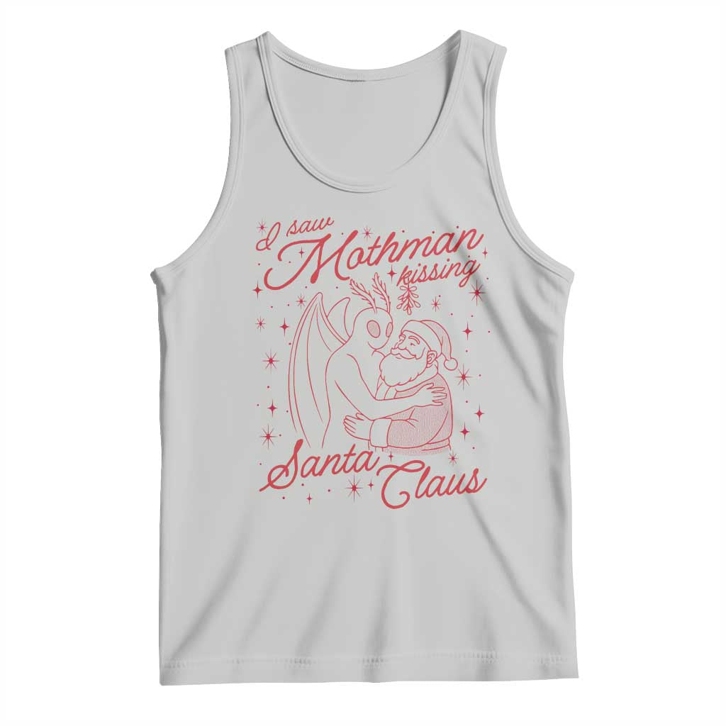I Saw Mothman Kissing Santa Claus Tank Top Funny Cryptid Christmas Gag Gift TS02 Ash Print Your Wear