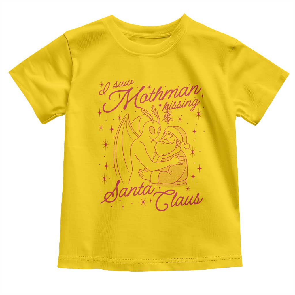 I Saw Mothman Kissing Santa Claus Toddler T Shirt Funny Cryptid Christmas Gag Gift TS02 Daisy Print Your Wear