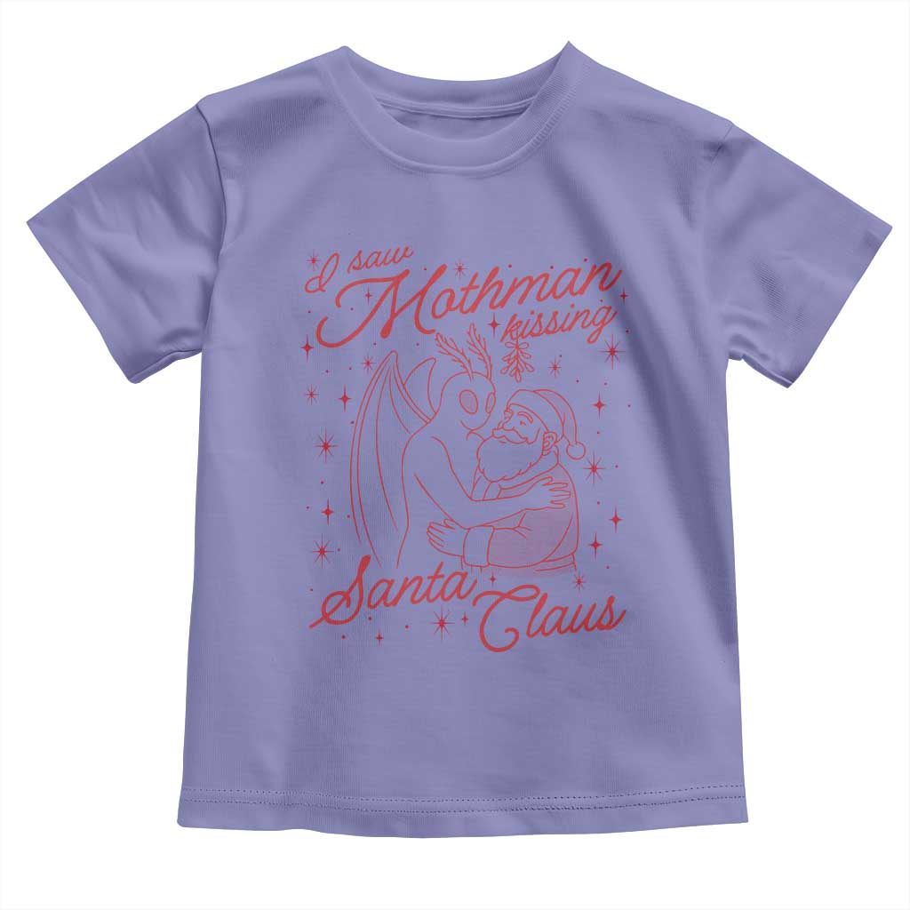 I Saw Mothman Kissing Santa Claus Toddler T Shirt Funny Cryptid Christmas Gag Gift TS02 Violet Print Your Wear