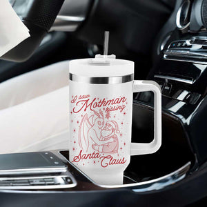 I Saw Mothman Kissing Santa Claus Tumbler With Handle Funny Cryptid Christmas Gag Gift TS02 Print Your Wear