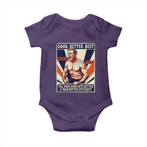 Good Better Best Shirtless Ben Baby Onesie Retro Funny Football Coach Meme Gift for Fans TS02 Purple Print Your Wear