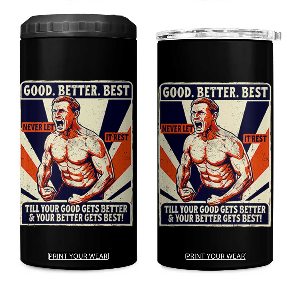 Good Better Best Shirtless Ben 4 in 1 Can Cooler Tumbler Retro Funny Football Coach Meme Gift for Fans TS02 One Size: 16 oz Black Print Your Wear