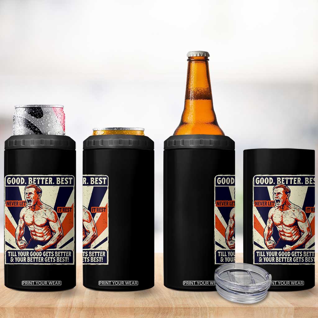 Good Better Best Shirtless Ben 4 in 1 Can Cooler Tumbler Retro Funny Football Coach Meme Gift for Fans TS02 Print Your Wear