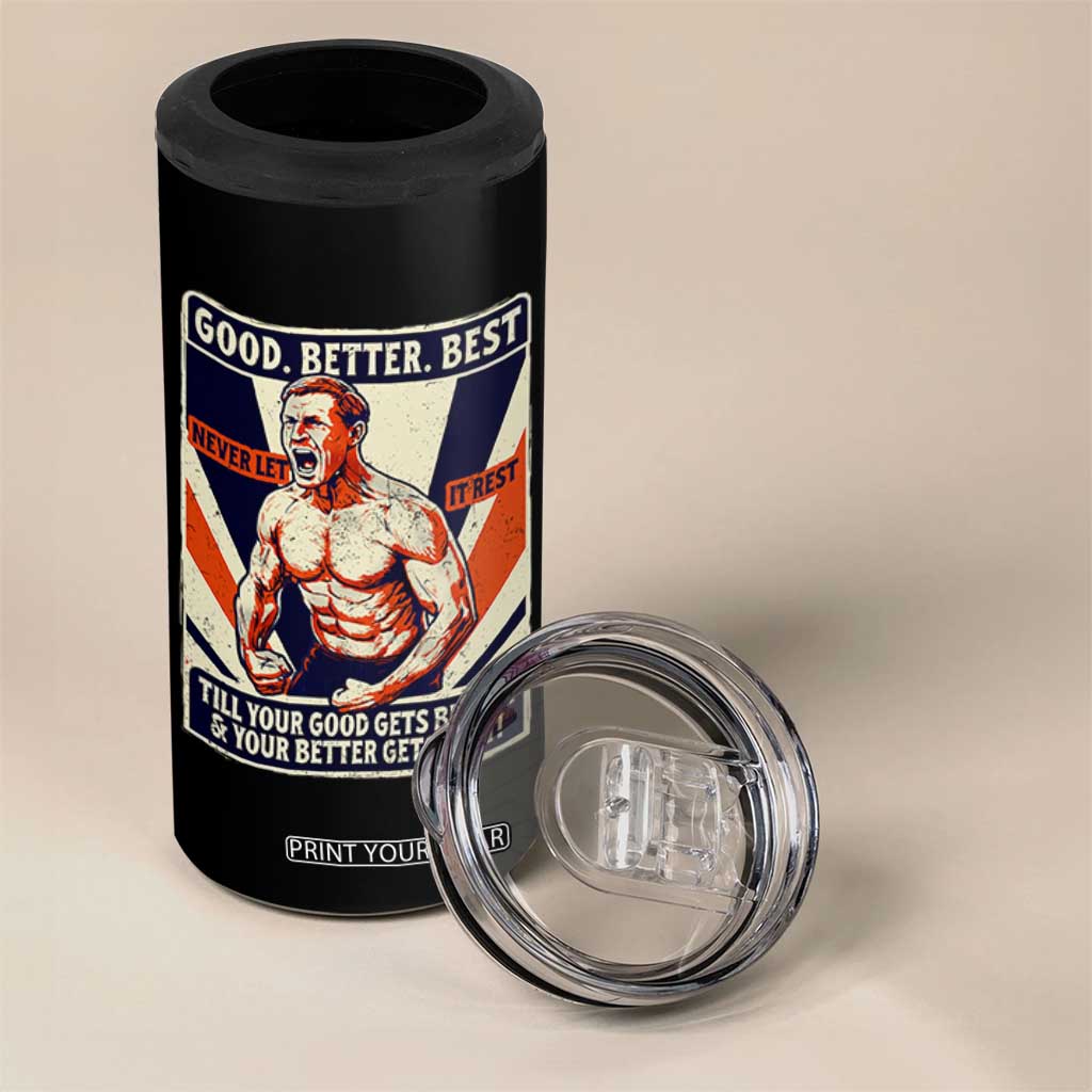 Good Better Best Shirtless Ben 4 in 1 Can Cooler Tumbler Retro Funny Football Coach Meme Gift for Fans TS02 Print Your Wear