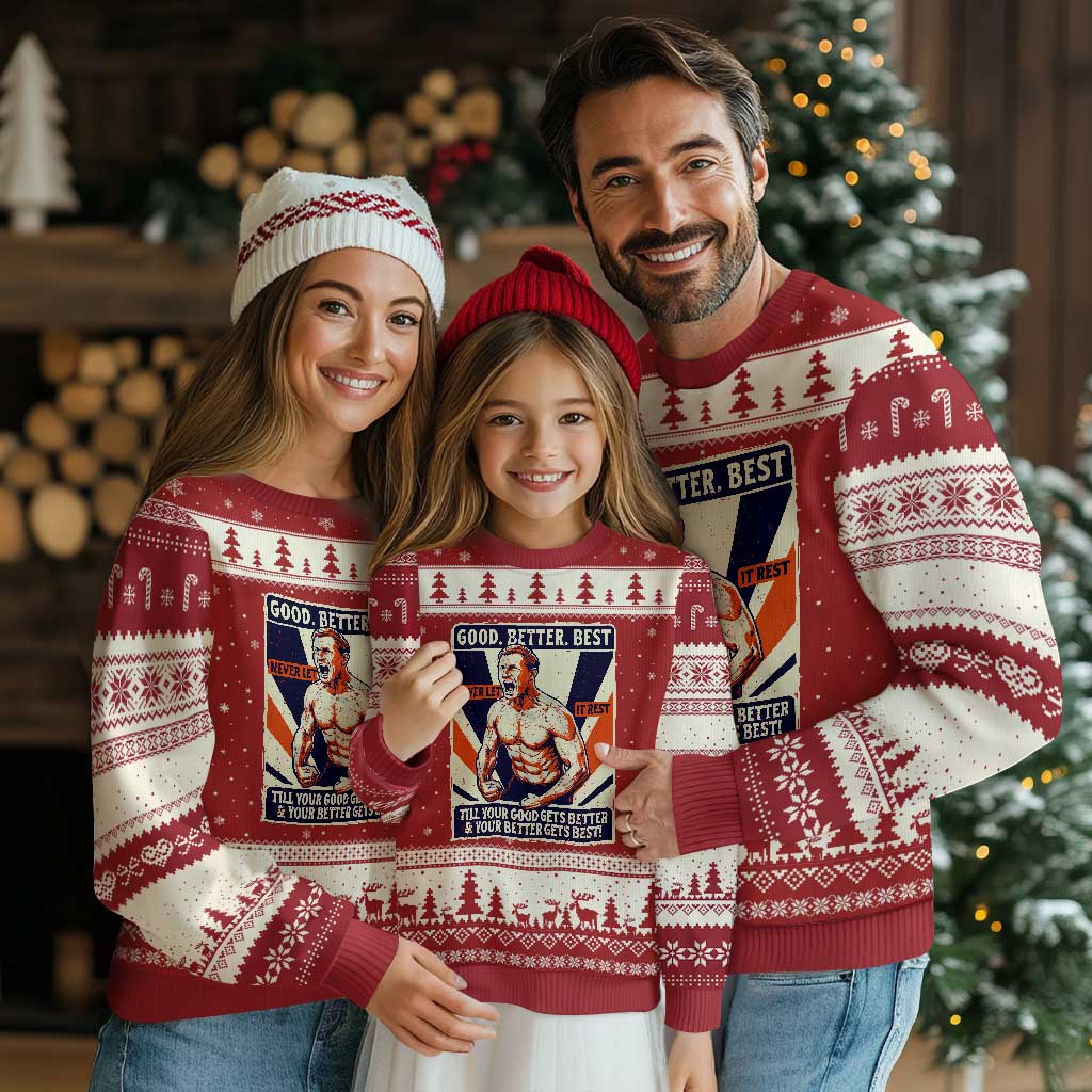 Good Better Best Shirtless Ben Ugly Christmas Sweater Retro Funny Football Coach Meme Gift for Fans TS02 Red Beige Print Your Wear
