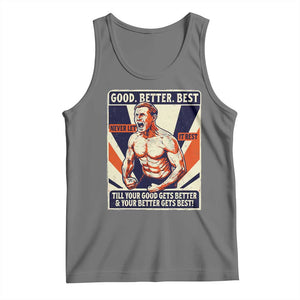 Good Better Best Shirtless Ben Tank Top Retro Funny Football Coach Meme Gift for Fans TS02 Black Heather Print Your Wear