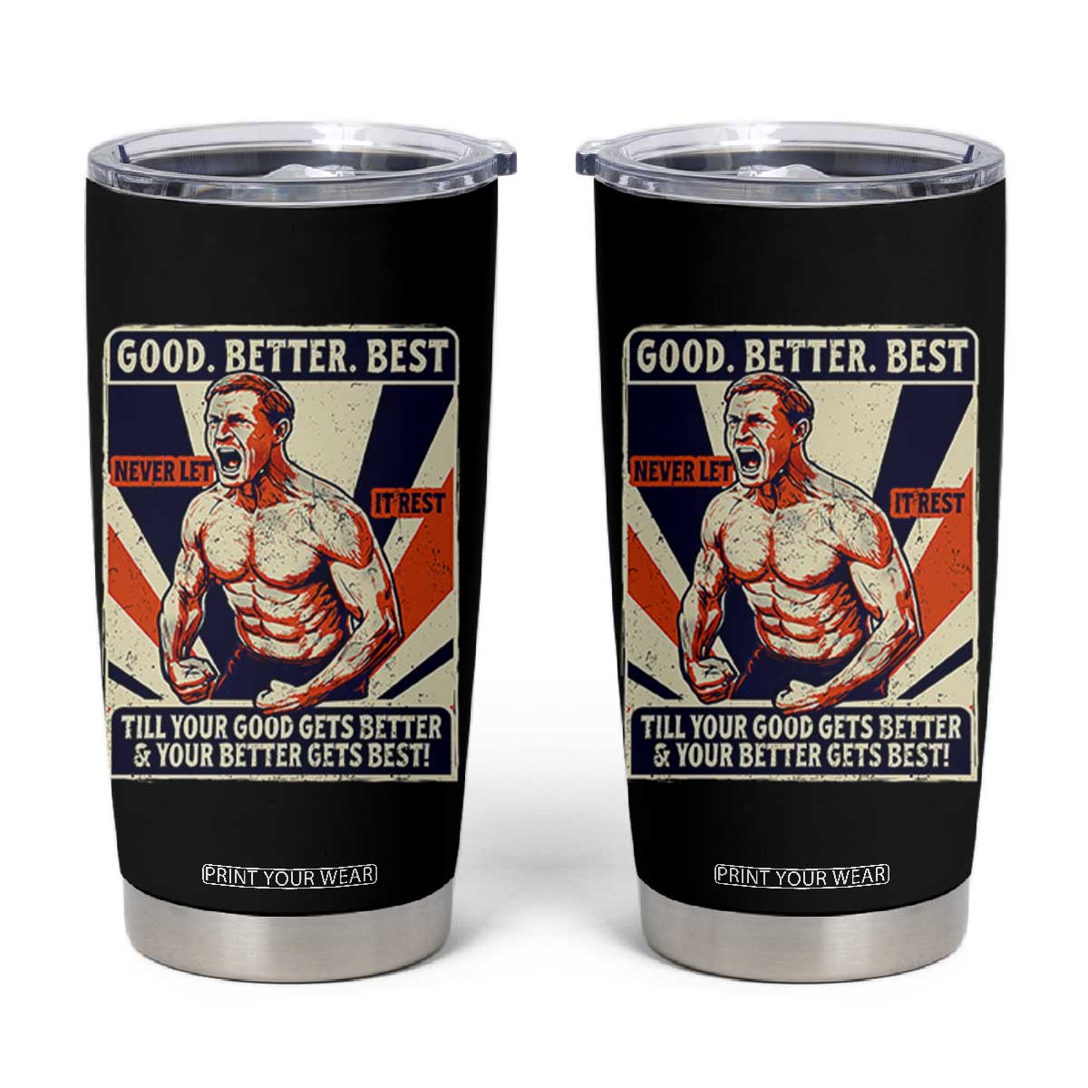 Good Better Best Shirtless Ben Tumbler Cup Retro Funny Football Coach Meme Gift for Fans TS02 Black Print Your Wear