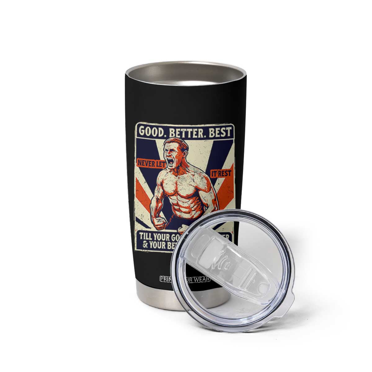 Good Better Best Shirtless Ben Tumbler Cup Retro Funny Football Coach Meme Gift for Fans TS02 Print Your Wear