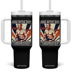 Good Better Best Shirtless Ben Tumbler With Handle Retro Funny Football Coach Meme Gift for Fans TS02 One Size: 40 oz Black Print Your Wear
