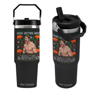 Good Better Best Shirtless Ben Flip Straw Tumbler Funny Football Coach Meme Ugly Sweater Gift for Fans TS02 One Size: 30 oz Black Print Your Wear