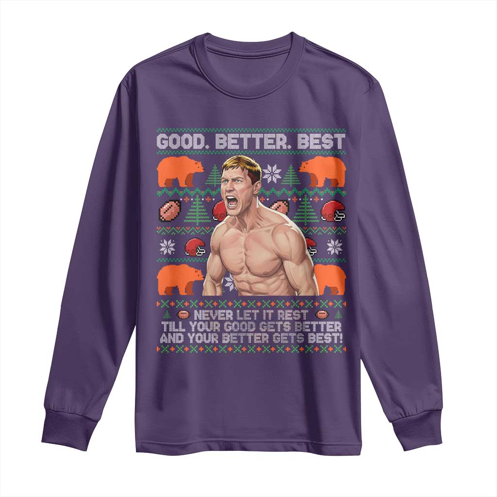 Good Better Best Shirtless Ben Long Sleeve Shirt Funny Football Coach Meme Ugly Sweater Gift for Fans TS02 Purple Print Your Wear