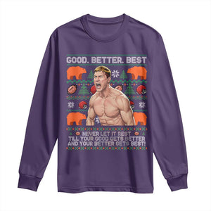 Good Better Best Shirtless Ben Long Sleeve Shirt Funny Football Coach Meme Ugly Sweater Gift for Fans TS02 Purple Print Your Wear