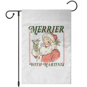 Merrier With Martinis Garden Flag Funny Retro Santa Christmas Cocktail Lover TS02 White Print Your Wear