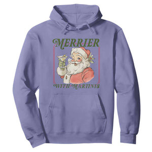Merrier With Martinis Hoodie Funny Retro Santa Christmas Cocktail Lover TS02 Violet Print Your Wear