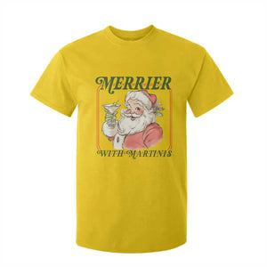 Merrier With Martinis T Shirt For Kid Funny Retro Santa Christmas Cocktail Lover TS02 Daisy Print Your Wear
