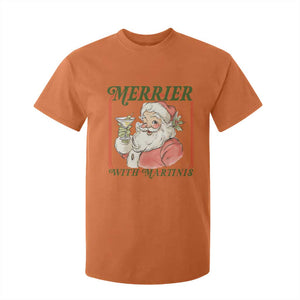Merrier With Martinis T Shirt For Kid Funny Retro Santa Christmas Cocktail Lover TS02 Orange Print Your Wear