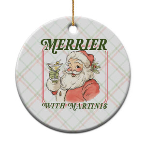 Merrier With Martinis Ceramic Ornament Funny Retro Santa Christmas Cocktail Lover TS02 1pc Christmas Plaid Print Your Wear