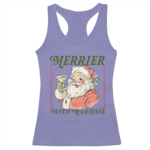 Merrier With Martinis Racerback Tank Top Funny Retro Santa Christmas Cocktail Lover TS02 Violet Print Your Wear