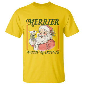 Merrier With Martinis T Shirt Funny Retro Santa Christmas Cocktail Lover TS02 Daisy Print Your Wear