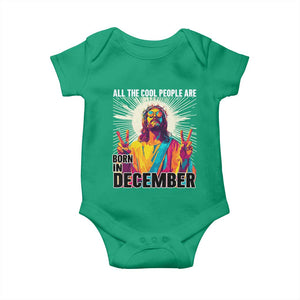 All the Cool People Are Born in December Baby Onesie Funny Trippy Neon Jesus Birthday Meme TS02 Irish Green Print Your Wear