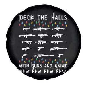Deck the Halls with Guns and Ammo Spare Tire Cover Funny Pew Pew Christmas Meme for Second Amendment Fans TS02 Print Your Wear