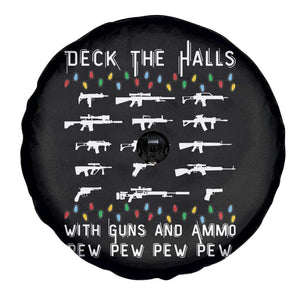 Deck the Halls with Guns and Ammo Spare Tire Cover Funny Pew Pew Christmas Meme for Second Amendment Fans TS02 Print Your Wear