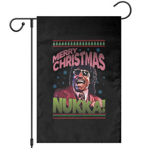 Funny Retro Merry Christmas Nukka Parody Garden Flag Xmas Throwback Parody Urban Comedy TS02 Black Print Your Wear