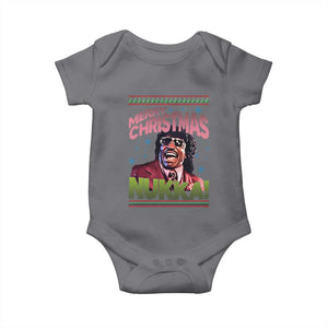 Funny Retro Merry Christmas Nukka Parody Baby Onesie Xmas Throwback Parody Urban Comedy TS02 Charcoal Print Your Wear