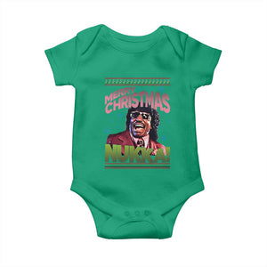 Funny Retro Merry Christmas Nukka Parody Baby Onesie Xmas Throwback Parody Urban Comedy TS02 Irish Green Print Your Wear