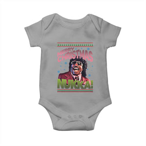 Funny Retro Merry Christmas Nukka Parody Baby Onesie Xmas Throwback Parody Urban Comedy TS02 Sport Gray Print Your Wear