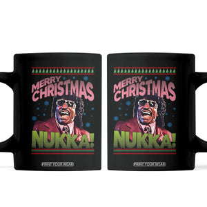 Funny Retro Merry Christmas Nukka Parody Coffee Mug Xmas Throwback Parody Urban Comedy TS02 Black Print Your Wear
