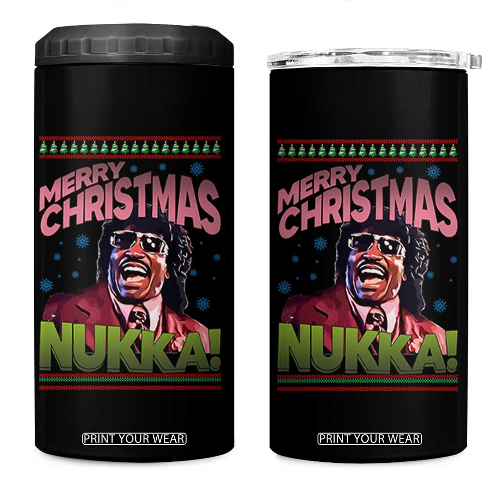 Funny Retro Merry Christmas Nukka Parody 4 in 1 Can Cooler Tumbler Xmas Throwback Parody Urban Comedy TS02 One Size: 16 oz Black Print Your Wear