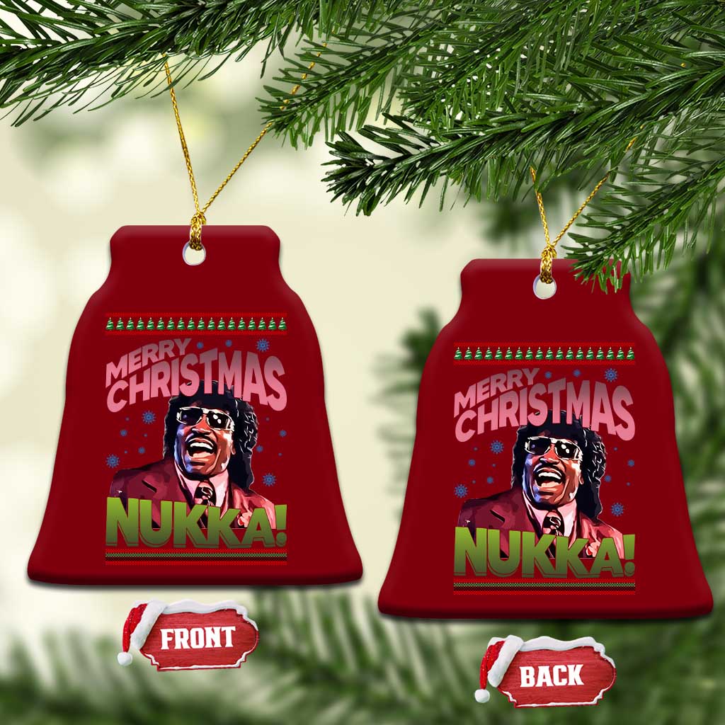 Funny Retro Merry Christmas Nukka Parody Ceramic Ornament Xmas Throwback Parody Urban Comedy TS02 Print Your Wear