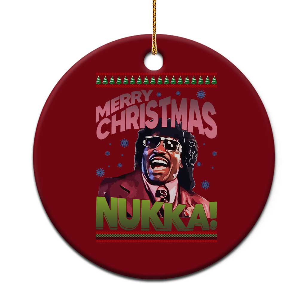 Funny Retro Merry Christmas Nukka Parody Ceramic Ornament Xmas Throwback Parody Urban Comedy TS02 1pc Red Print Your Wear