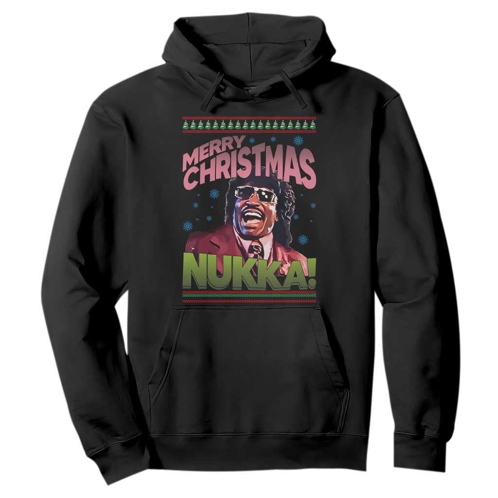 Funny Retro Merry Christmas Nukka Parody Hoodie Xmas Throwback Parody Urban Comedy TS02 Black Print Your Wear