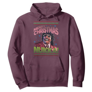 Funny Retro Merry Christmas Nukka Parody Hoodie Xmas Throwback Parody Urban Comedy TS02 Maroon Print Your Wear