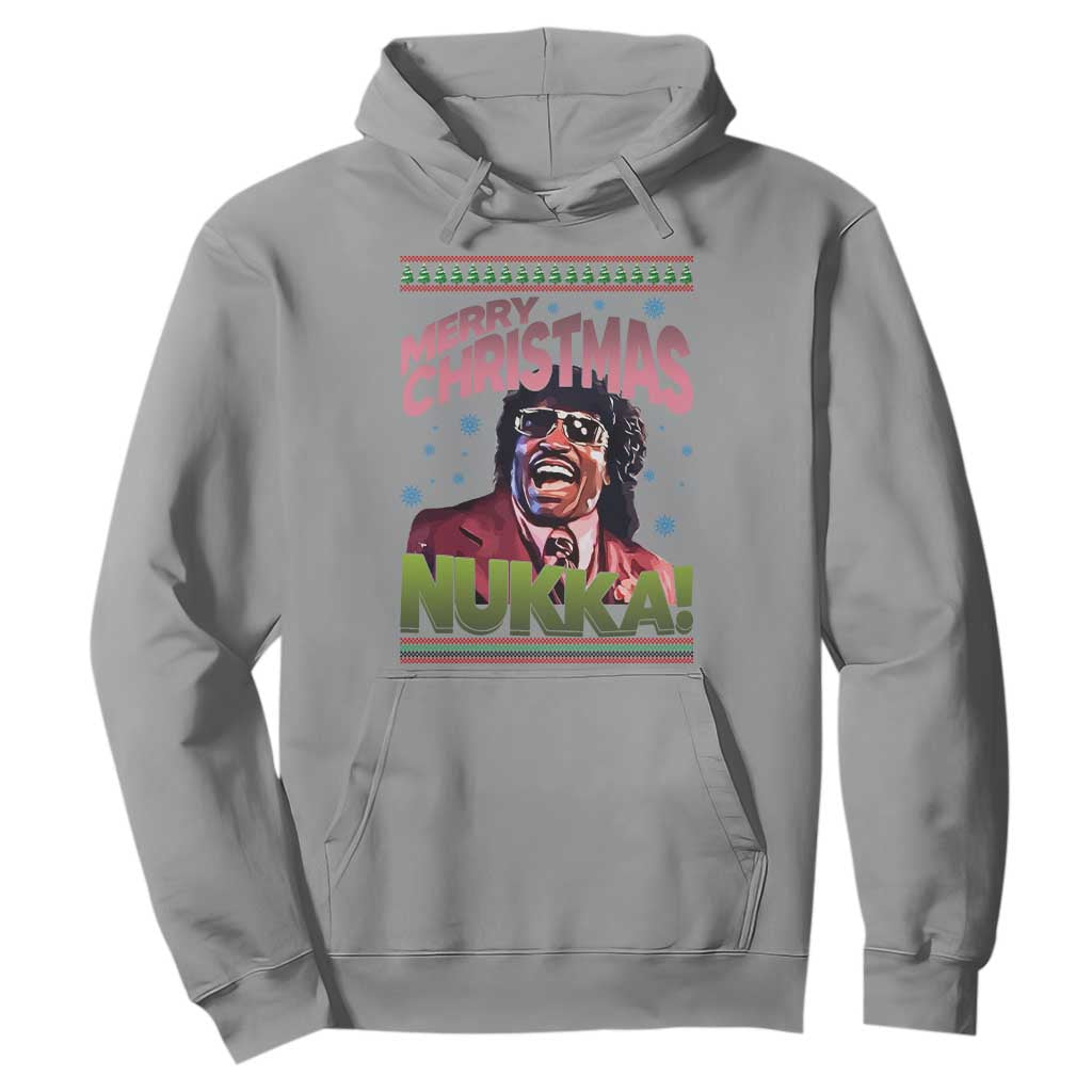 Funny Retro Merry Christmas Nukka Parody Hoodie Xmas Throwback Parody Urban Comedy TS02 Sport Gray Print Your Wear