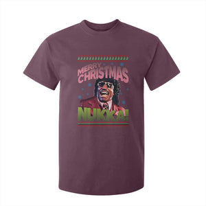 Funny Retro Merry Christmas Nukka Parody T Shirt For Kid Xmas Throwback Parody Urban Comedy TS02 Maroon Print Your Wear