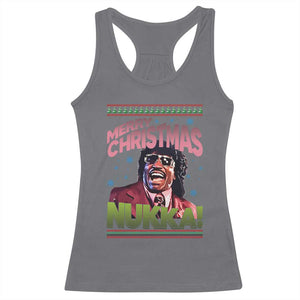 Funny Retro Merry Christmas Nukka Parody Racerback Tank Top Xmas Throwback Parody Urban Comedy TS02 Charcoal Print Your Wear