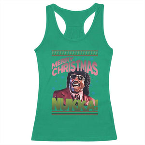 Funny Retro Merry Christmas Nukka Parody Racerback Tank Top Xmas Throwback Parody Urban Comedy TS02 Irish Green Print Your Wear
