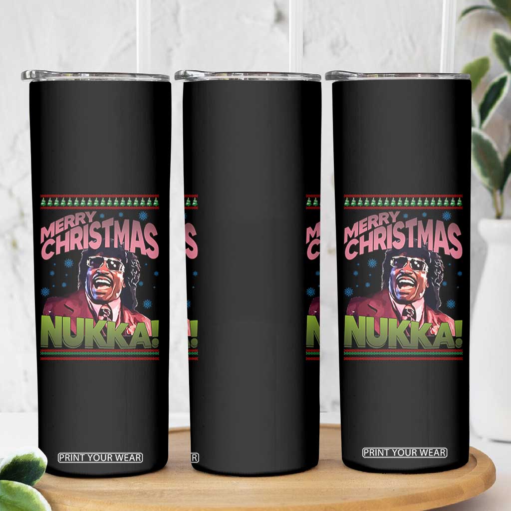 Funny Retro Merry Christmas Nukka Parody Skinny Tumbler Xmas Throwback Parody Urban Comedy TS02 Print Your Wear