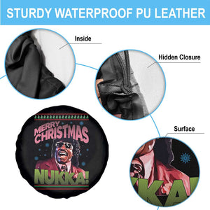 Funny Retro Merry Christmas Nukka Parody Spare Tire Cover Xmas Throwback Parody Urban Comedy TS02 Print Your Wear