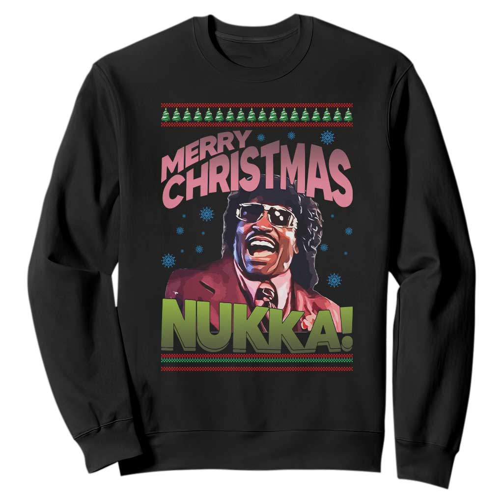 Funny Retro Merry Christmas Nukka Parody Sweatshirt Xmas Throwback Parody Urban Comedy TS02 Black Print Your Wear