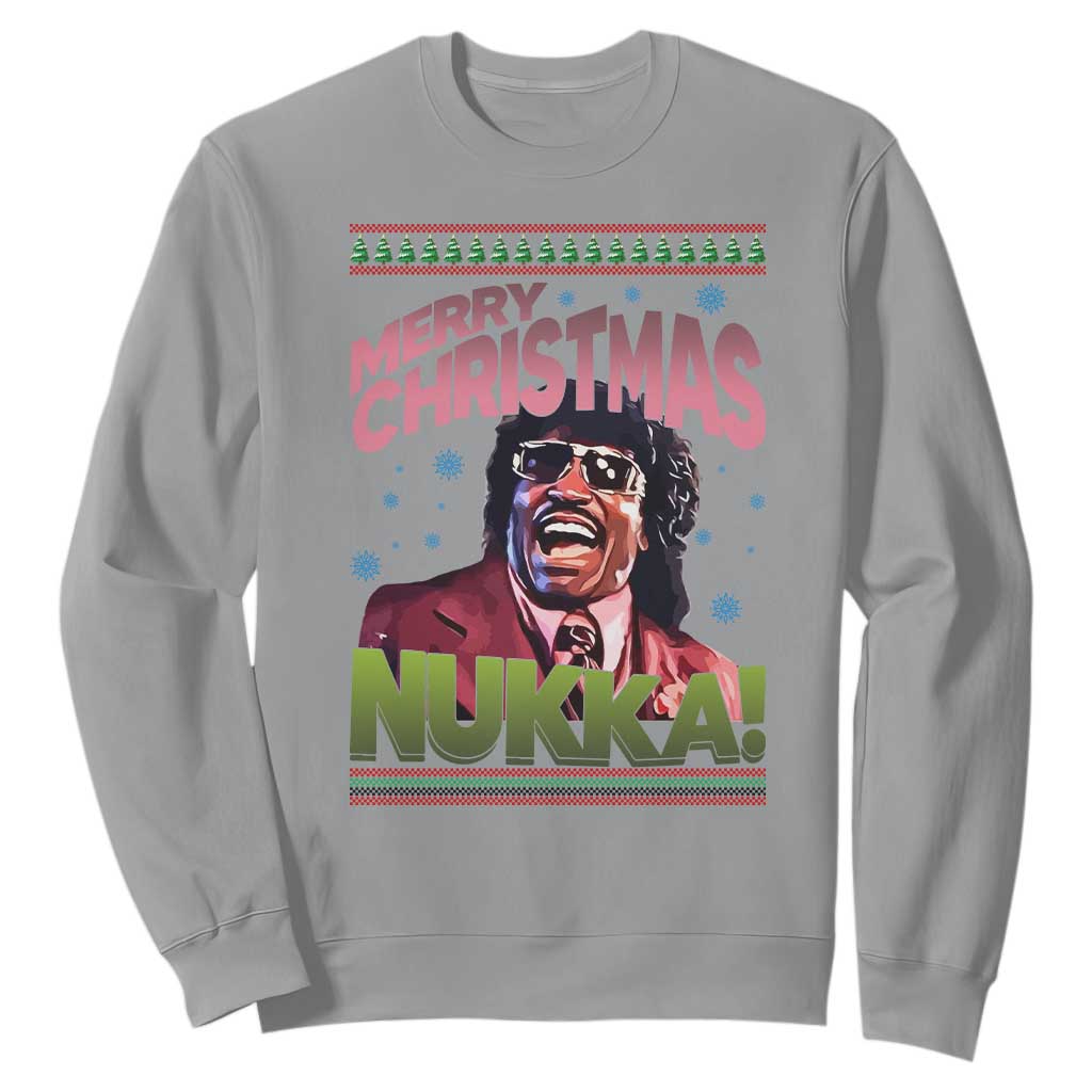 Funny Retro Merry Christmas Nukka Parody Sweatshirt Xmas Throwback Parody Urban Comedy TS02 Sport Gray Print Your Wear