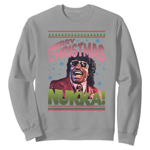Funny Retro Merry Christmas Nukka Parody Sweatshirt Xmas Throwback Parody Urban Comedy TS02 Sport Gray Print Your Wear