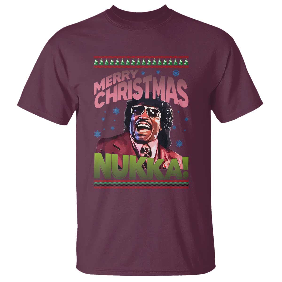 Funny Retro Merry Christmas Nukka Parody T Shirt Xmas Throwback Parody Urban Comedy TS02 Maroon Print Your Wear