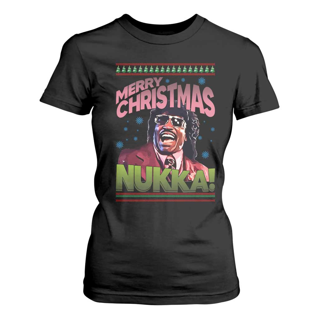 Funny Retro Merry Christmas Nukka Parody T Shirt For Women Xmas Throwback Parody Urban Comedy TS02 Black Print Your Wear